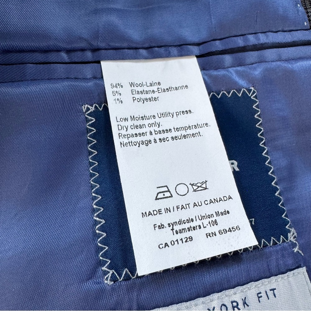 NWT Hart Schaffner Marx Gray Blue Plaid New York Fit 2pc Suit Jacket Pants - Picture 6 of 16